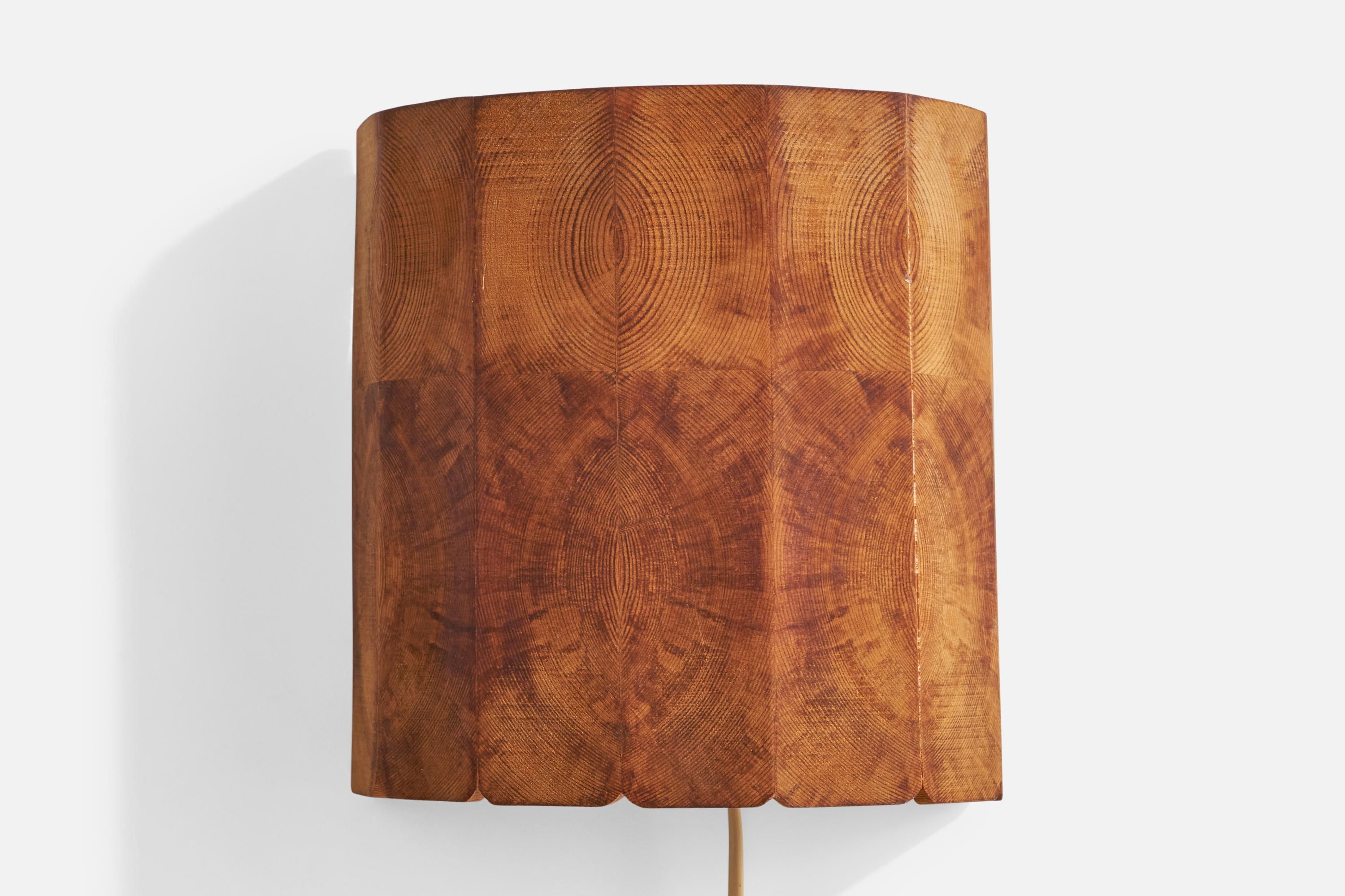 Swedish Designer, Wall Lights, Pine, Sweden, 1970s en venta 3