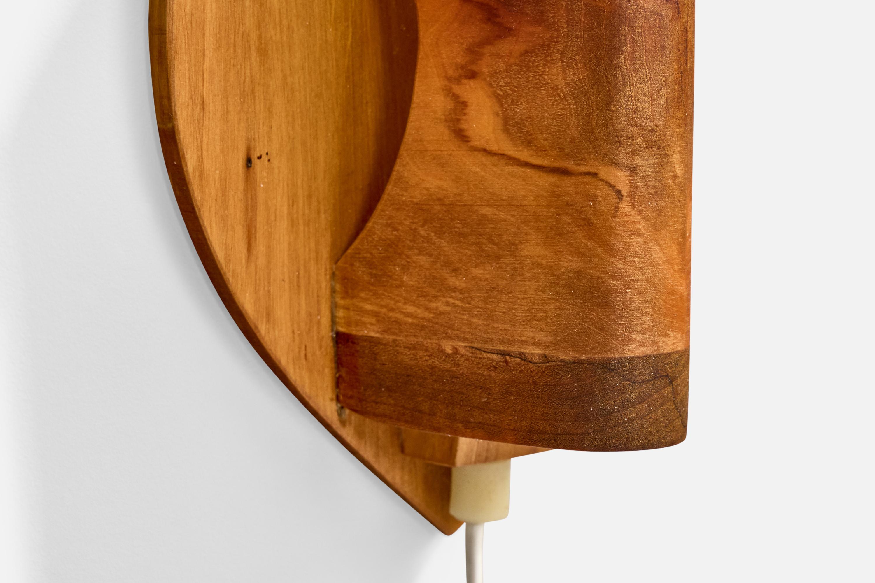 Designer suédois, lampes murales, pin, Suède, années 1970 en vente 2