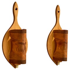 Designer suédois, lampes murales, pin, Suède, années 1970