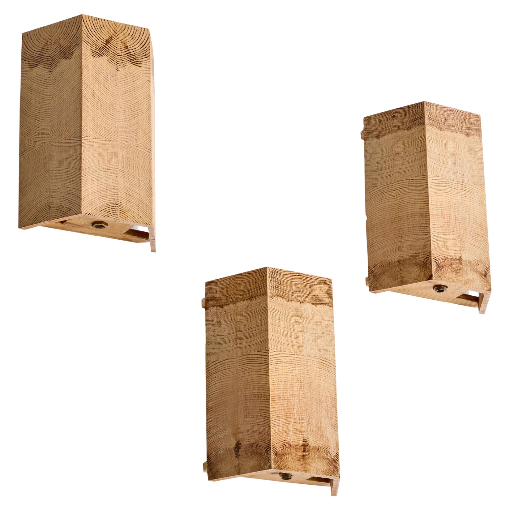 Swedish Designer, Wall Lights, Pine, Sweden, 1970s