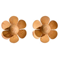 Designer suédois, lampes murales, pin, Suède, années 1970
