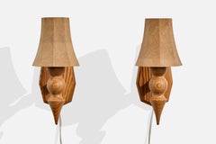 Swedish Designer, Wall Lights, Pine, Sweden, 1980s