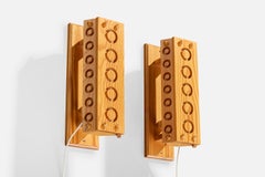 Schwedischer Designer, Wall Lights, Kiefer, Schweden, 1980er