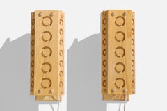 Designer suédois, lampes murales, pin, Suède, années 1980