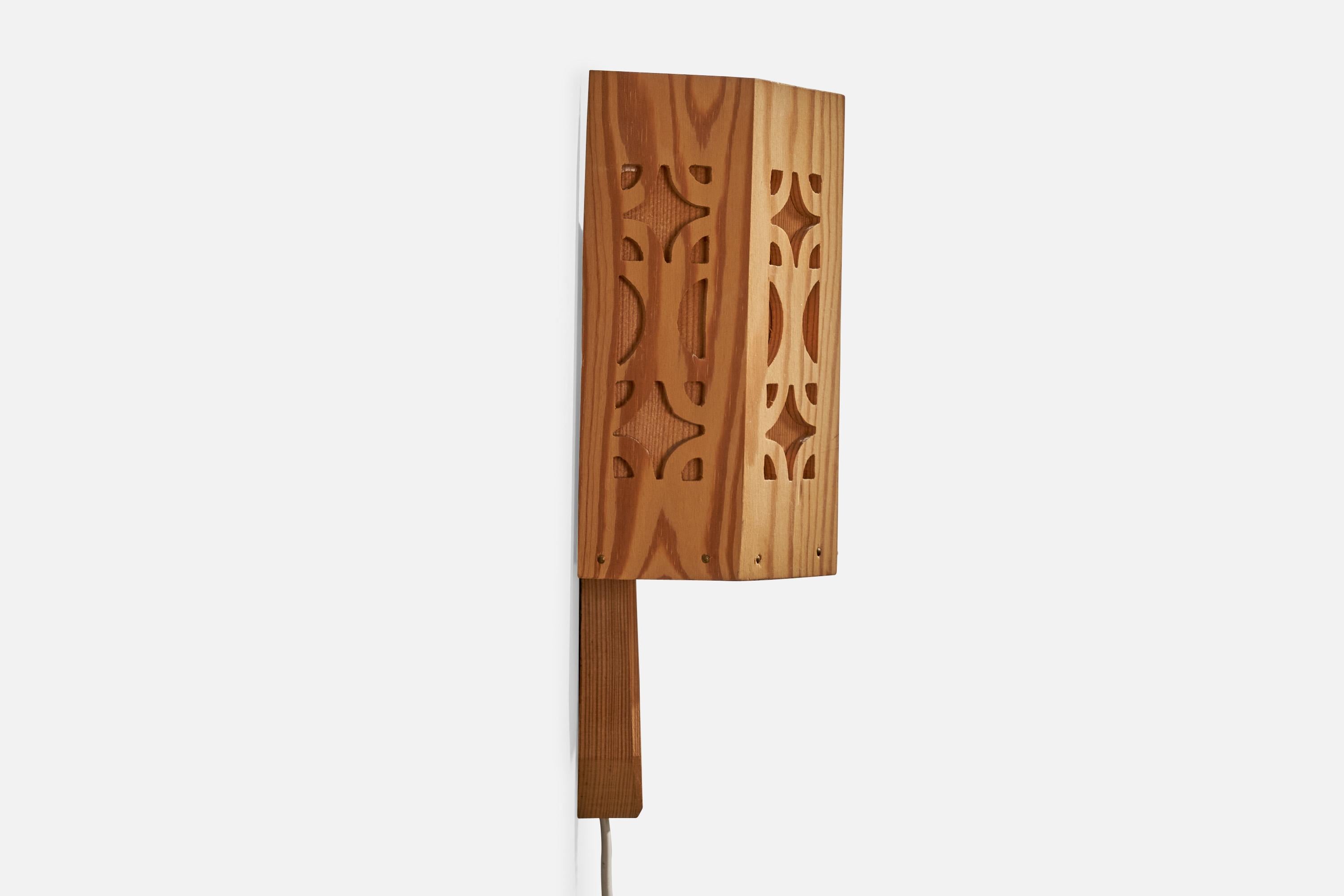 Fin du 20e siècle Designer suédois, lampes murales, pin, Suède, années 1980 en vente