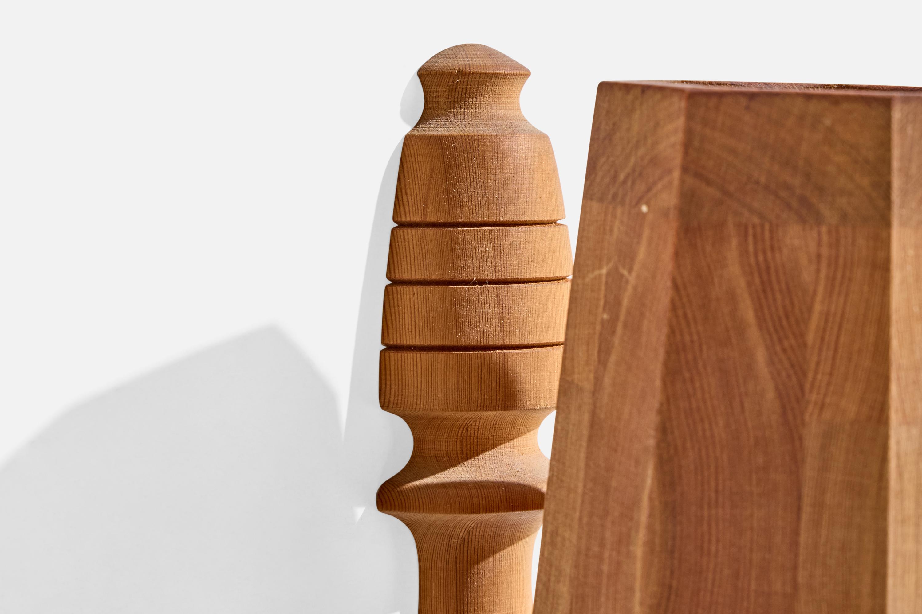 Swedish Designer, Wall Lights, Pine, Sweden, 1980s For Sale 2