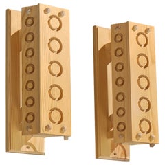 Designer suédois, lampes murales, pin, Suède, années 1980