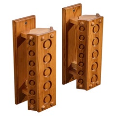 Swedish Designer, Wall Lights, Pine, Sweden, 1980s