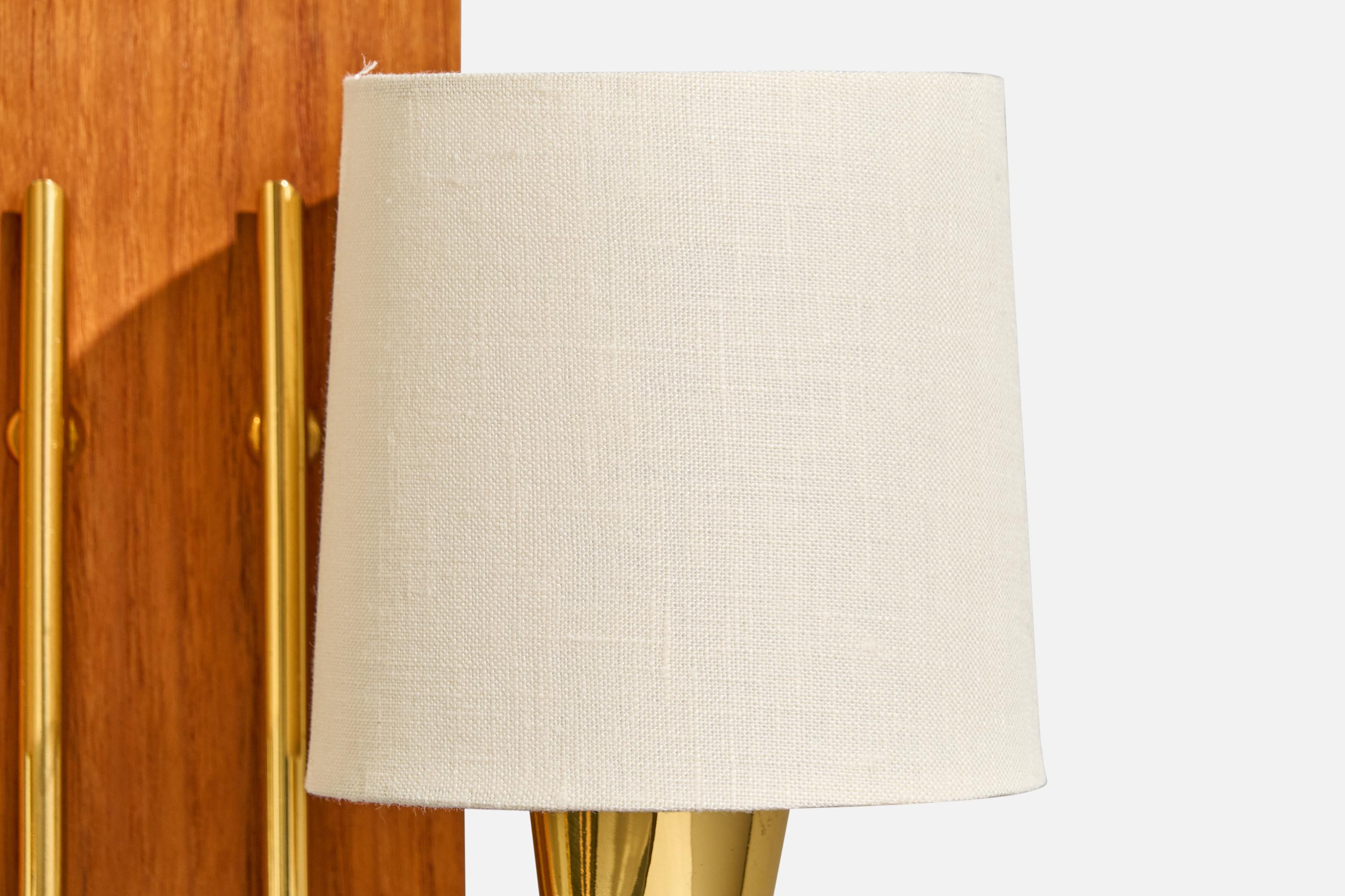 Design/One, Design-Light, Teck, Laiton, Tissu, Suède, années 1950 en vente 5