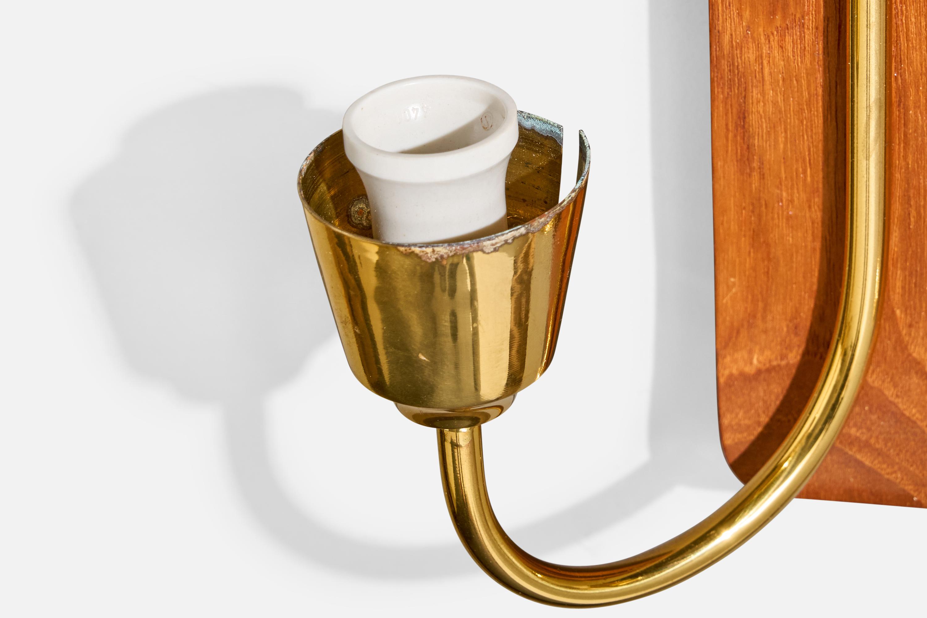 Design/One, Design-Light, Teck, Laiton, Tissu, Suède, années 1950 en vente 7