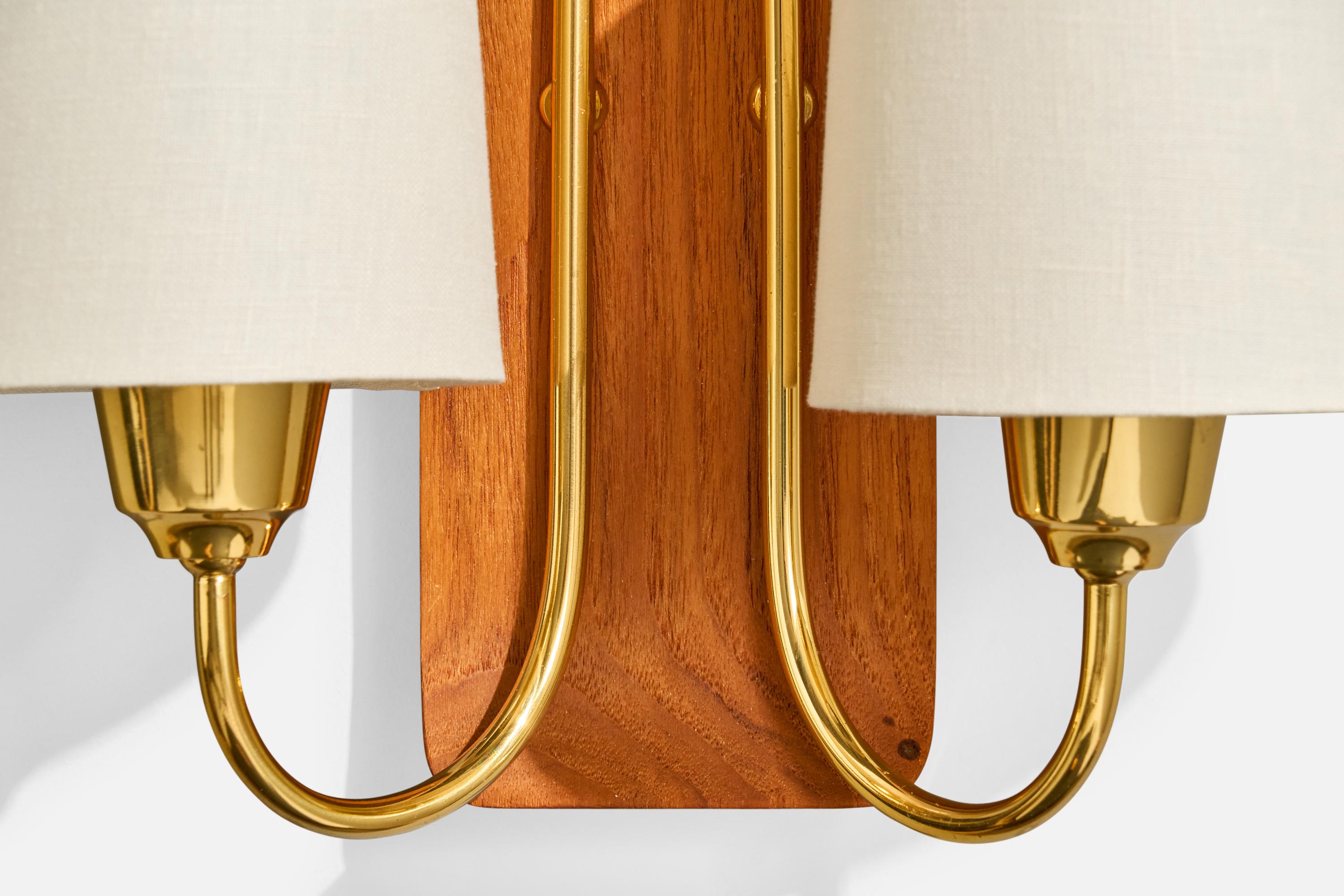 Design/One, Design-Light, Teck, Laiton, Tissu, Suède, années 1950 en vente 3