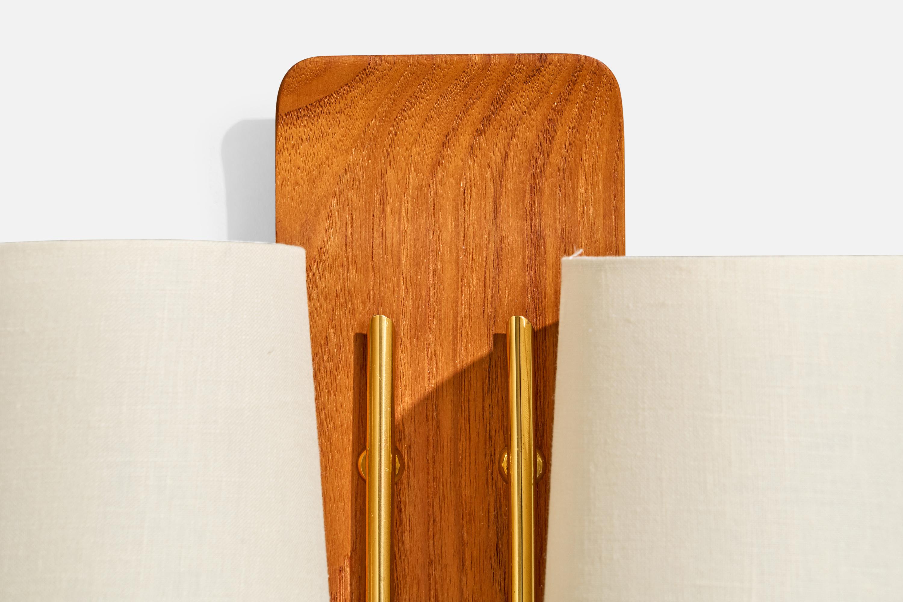 Design/One, Design-Light, Teck, Laiton, Tissu, Suède, années 1950 en vente 4