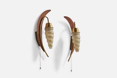 Design/One, Lights, Teck, Laiton, Verre, Suède, années 1950