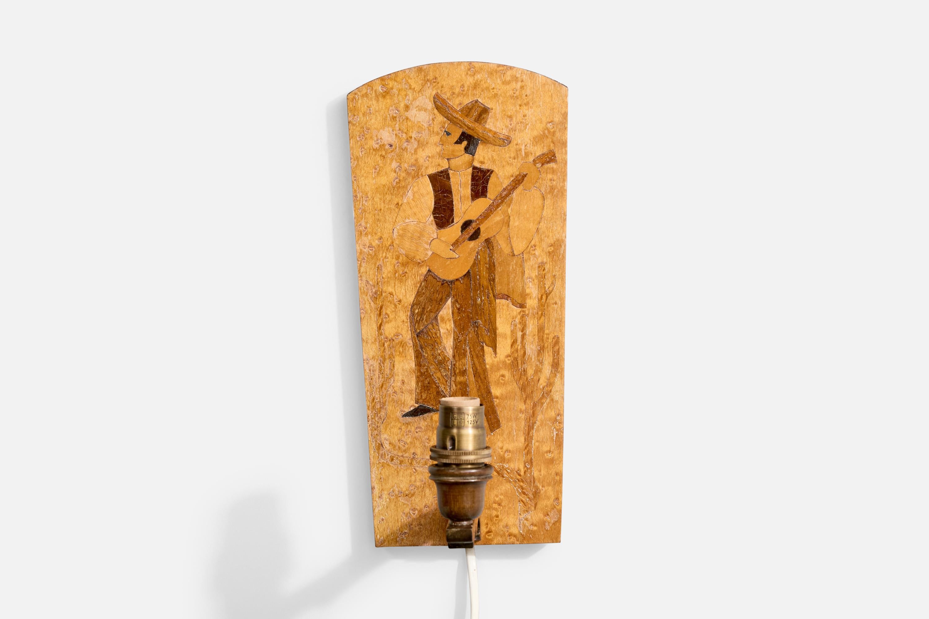 Laiton Design/One, Design-Light, Wood, Brass, Fabrice, Suède, années 1940 en vente