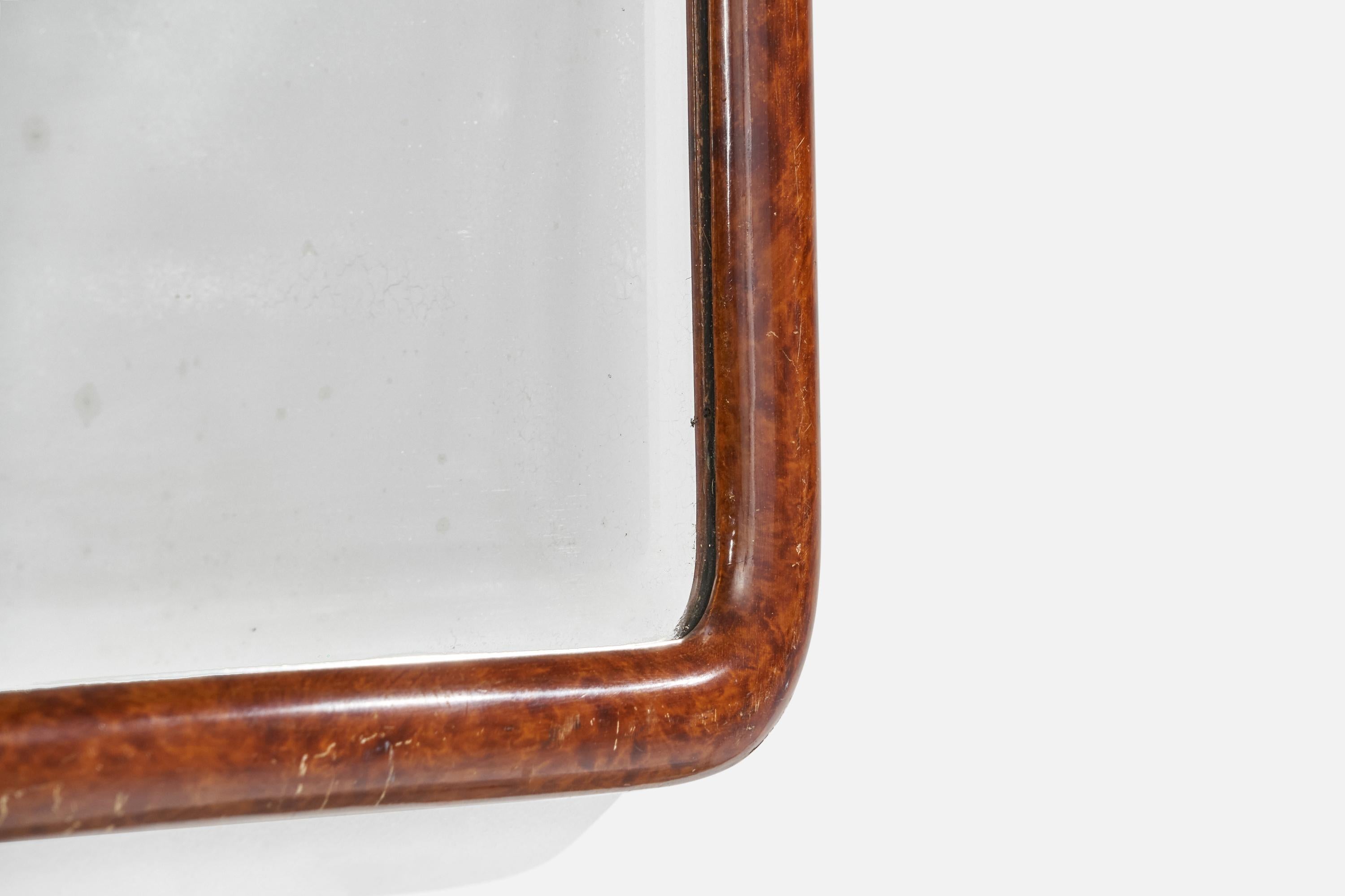 Swedish Designer, Wall Mirror, Birch, Glass, Sweden, 1920s For Sale 2