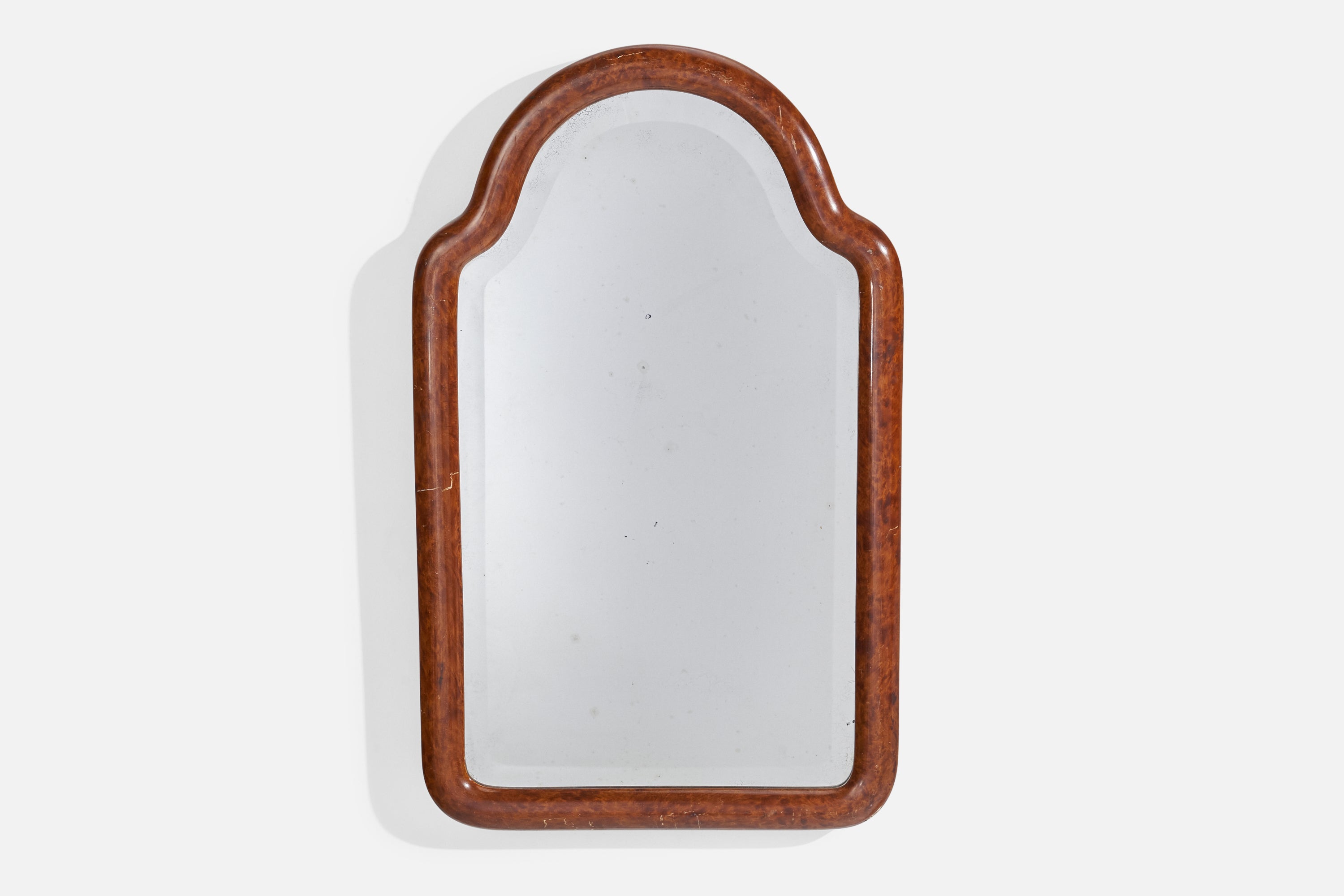 Swedish Designer, Wall Mirror, Birch, Glass, Sweden, 1920s For Sale