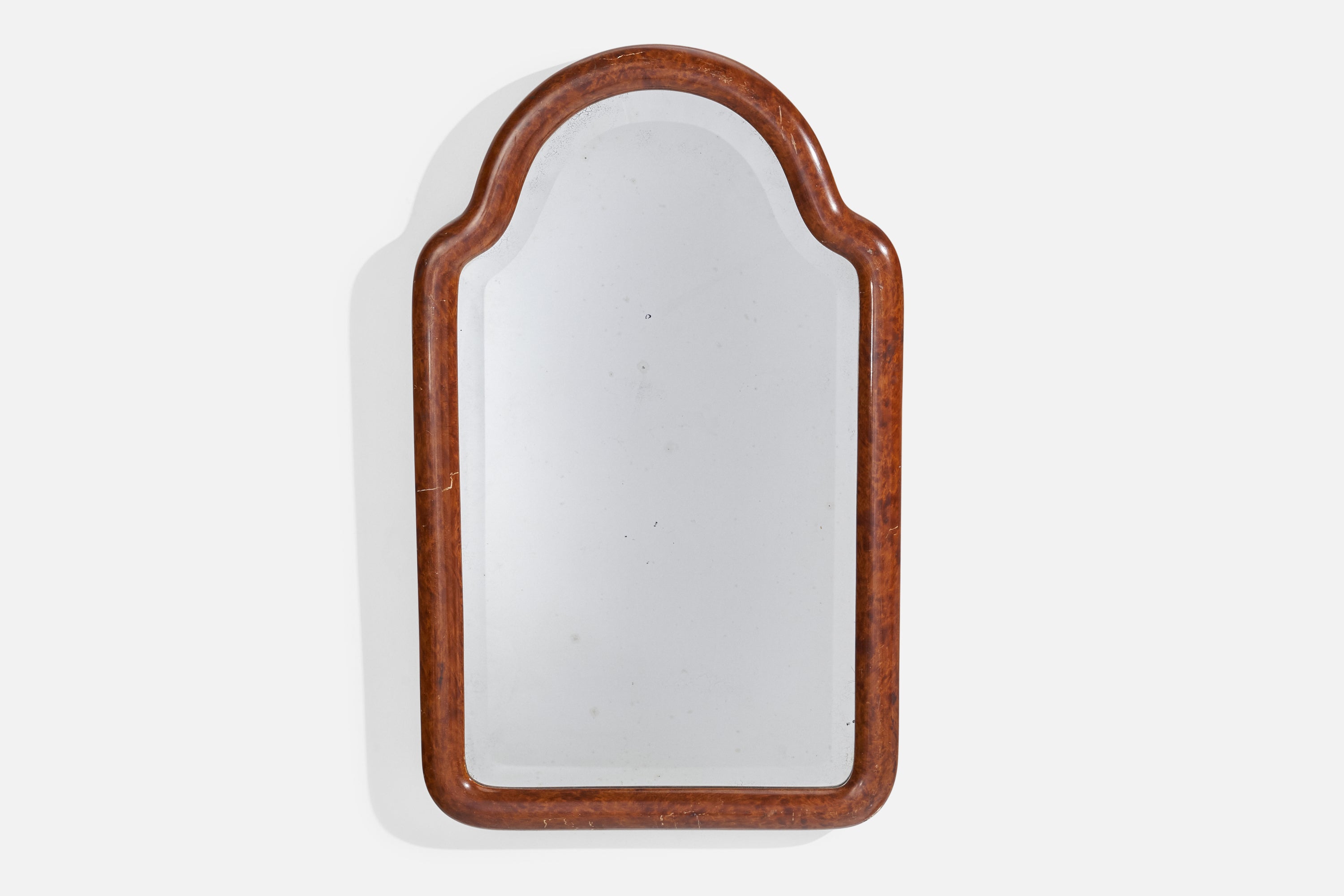 Swedish Designer, Wall Mirror, Birch, Glass, Sweden, 1920s