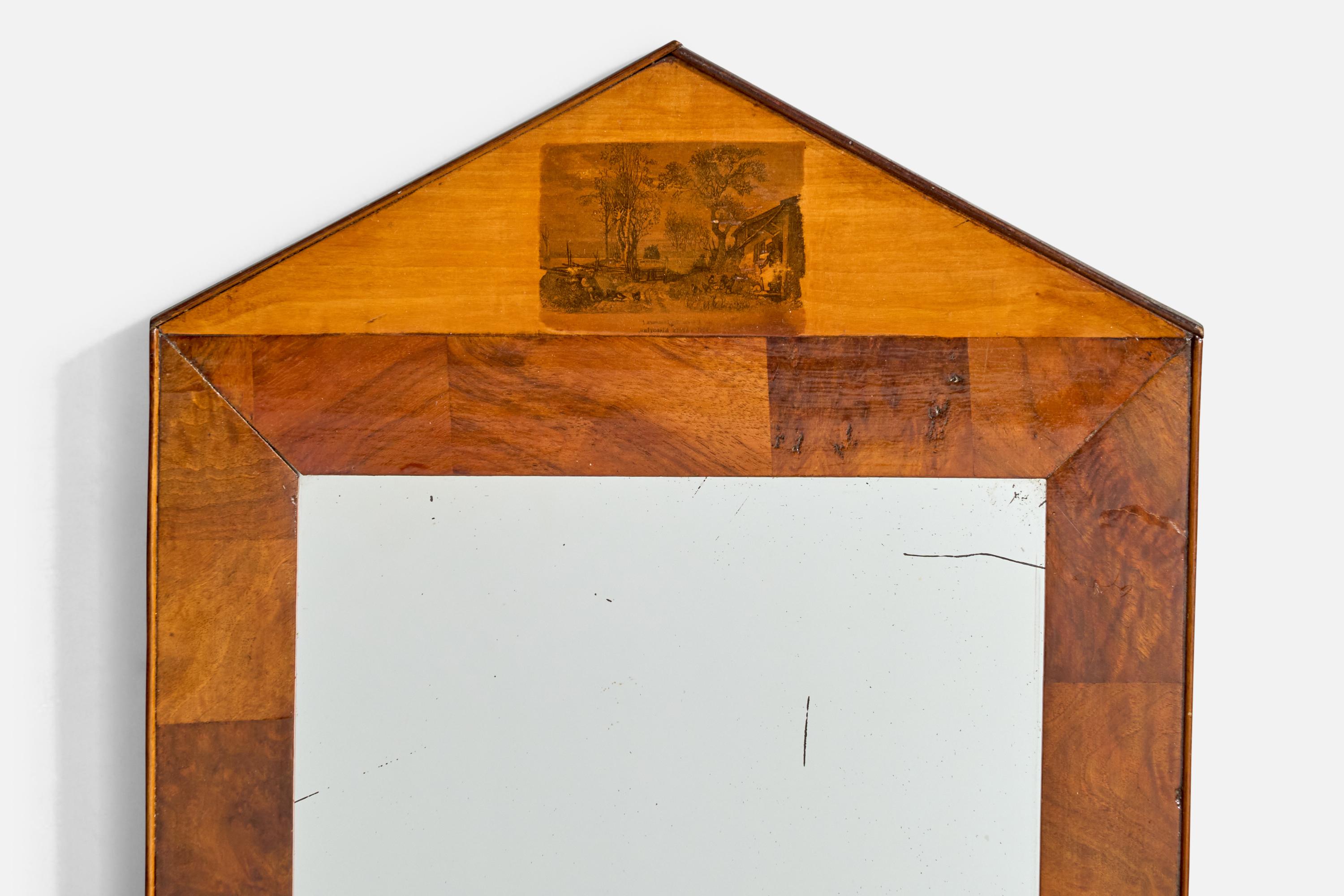 Designer suédois, miroir mural, bouleau, Suède, années 1900 Bon état - En vente à High Point, NC