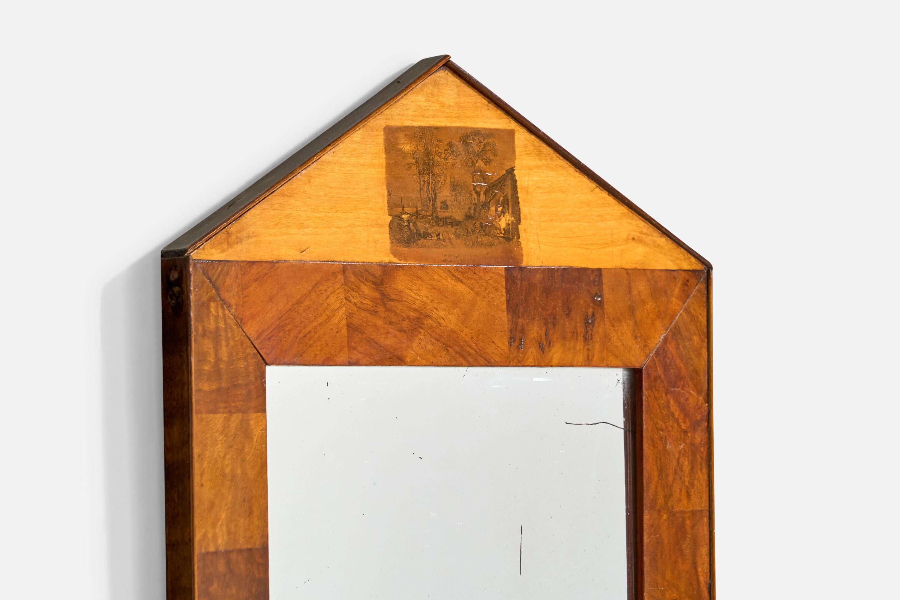 Début du 20ème siècle Designer suédois, miroir mural, bouleau, Suède, années 1900 en vente
