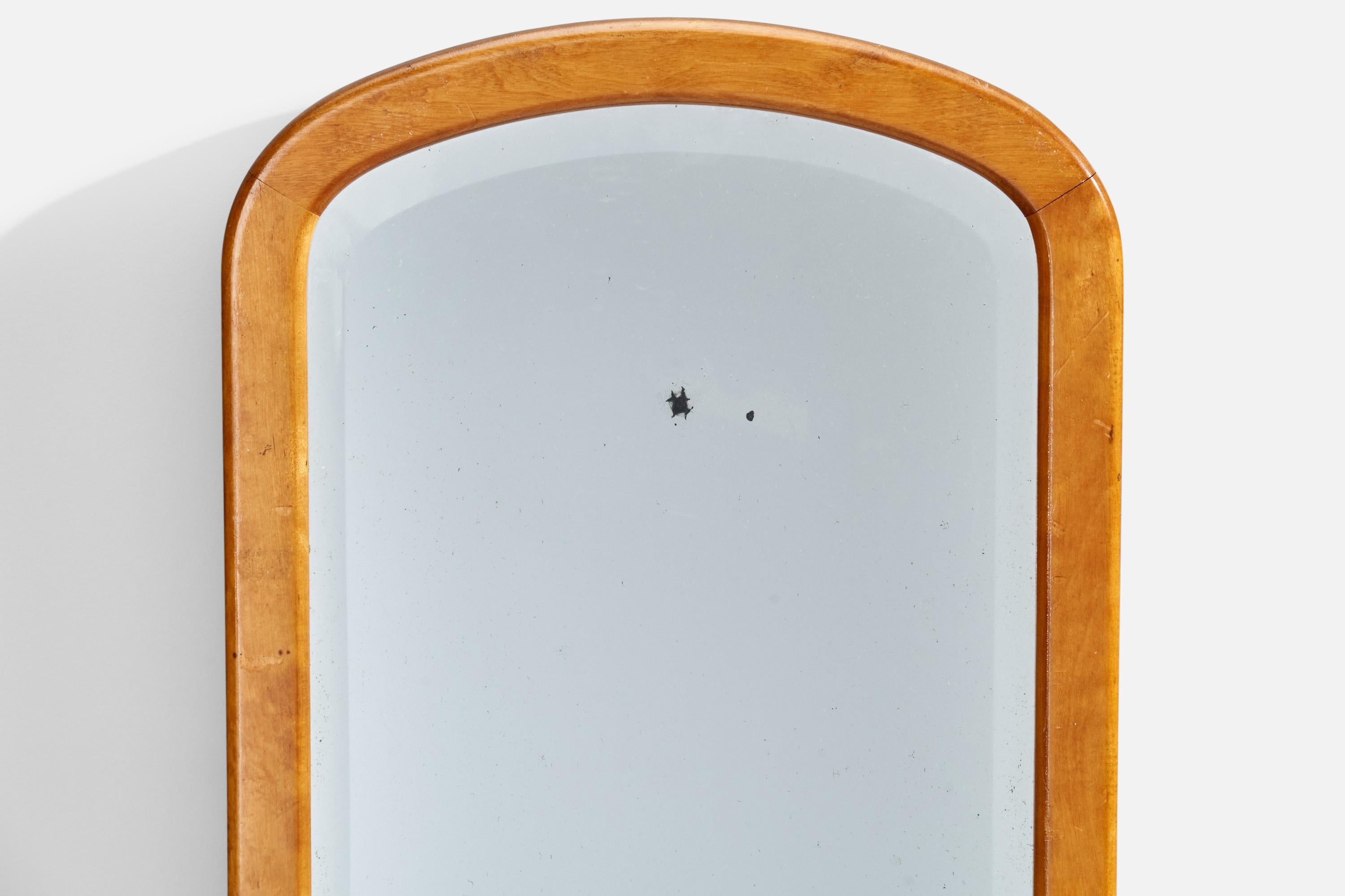 Early 20th Century Swedish Designer, Wall Mirror, Birch, Sweden, 1920s For Sale