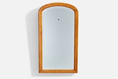 Antique Swedish Designer, Wall Mirror, Birch, Sweden, 1920s