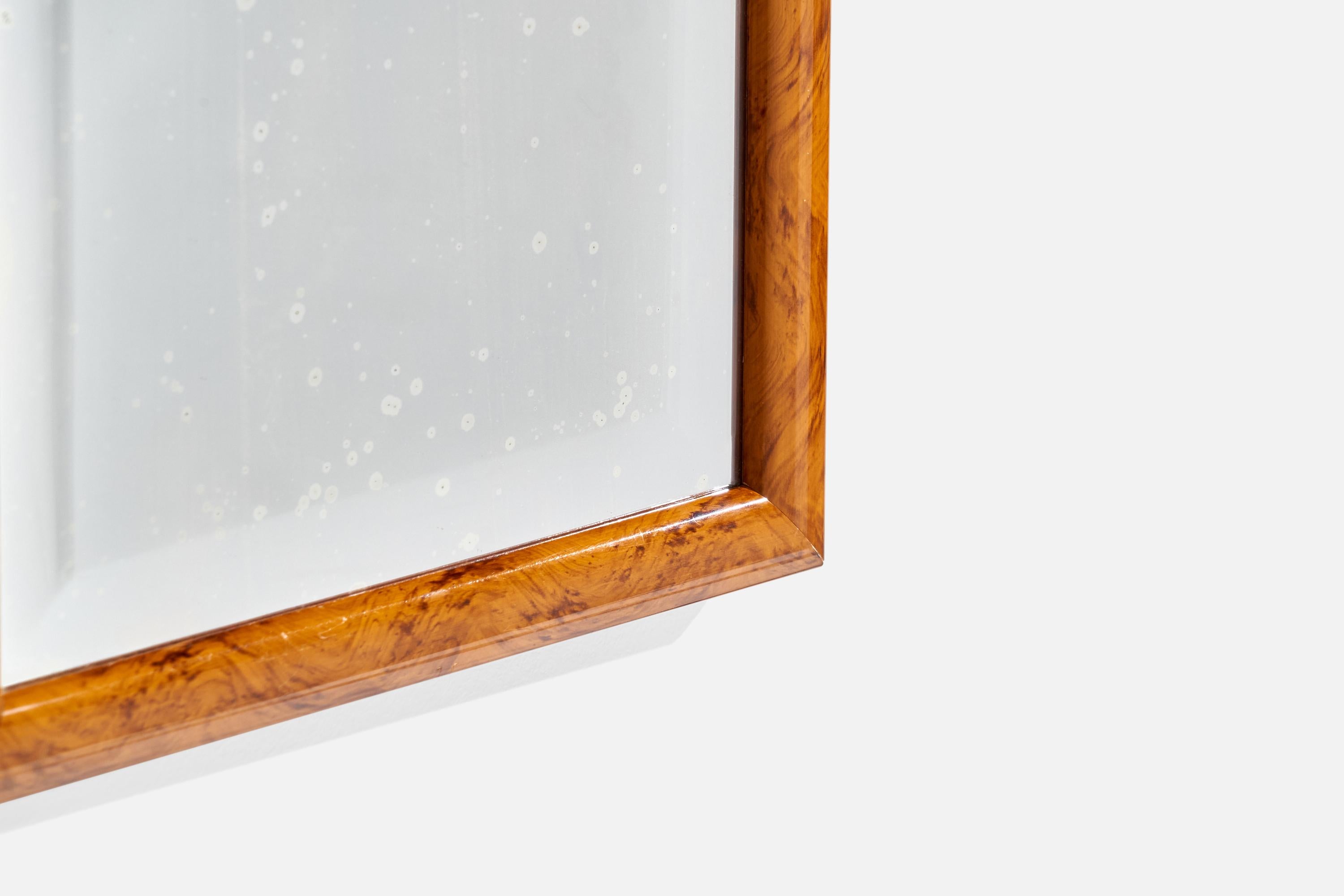 Bouleau Designer suédois, miroir mural, bouleau, Suède, années 1970 en vente