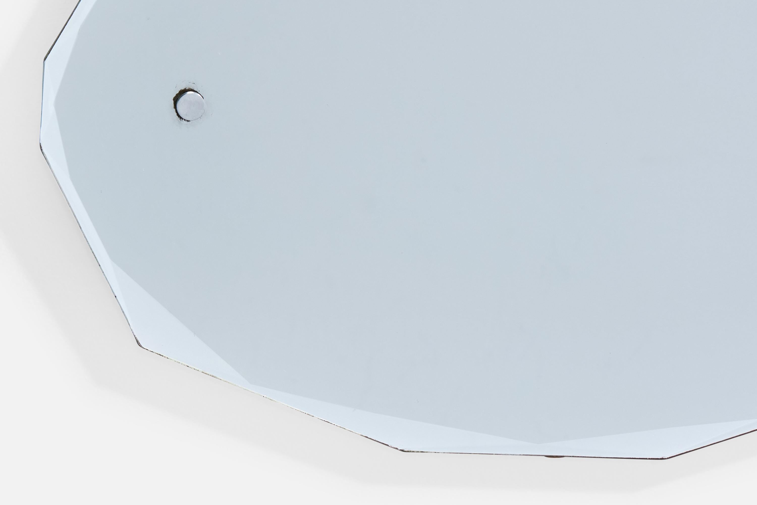 Designer suédois, miroir mural, métal, Suède, années 1940 État moyen - En vente à High Point, NC