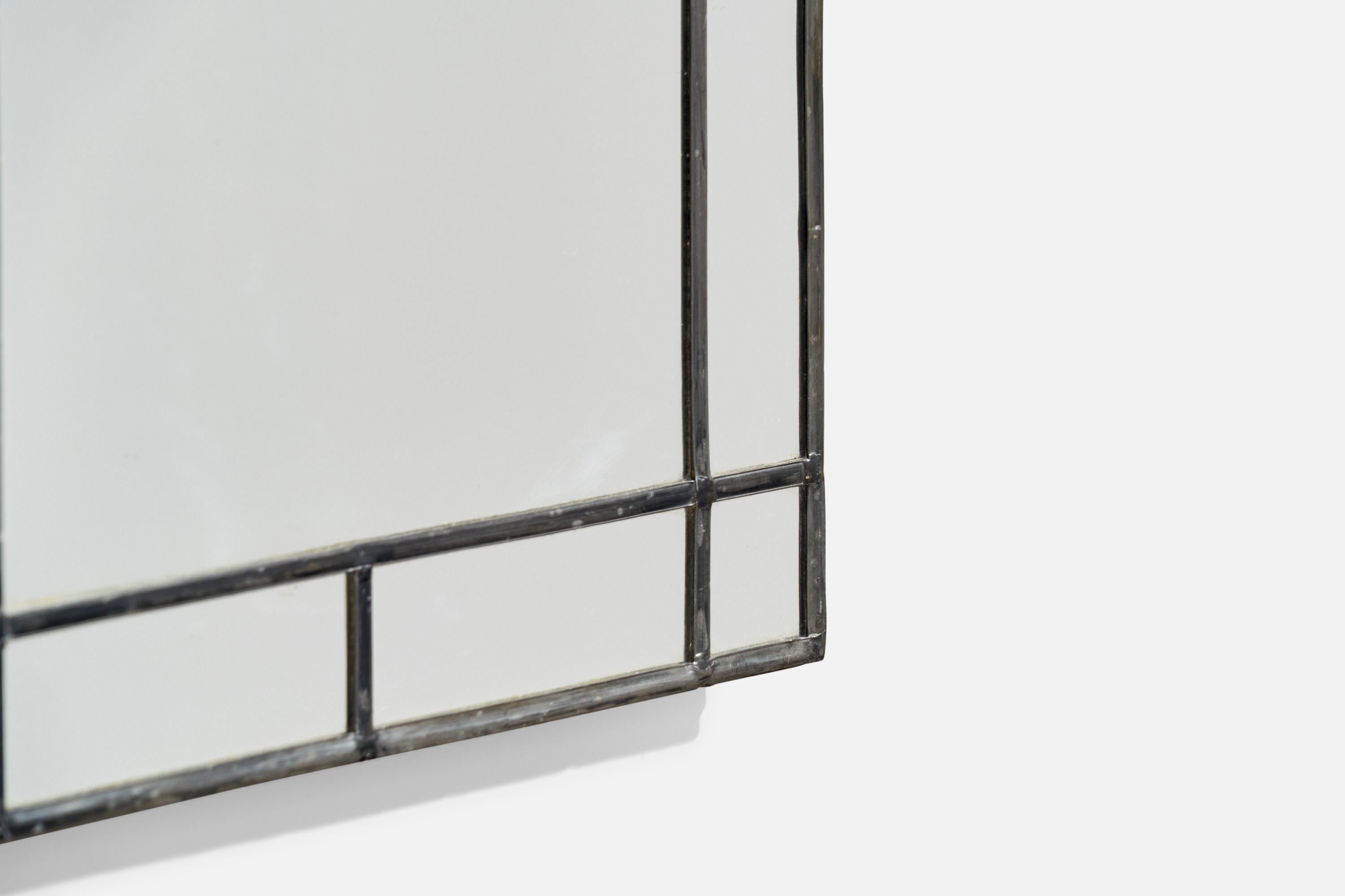 Diseñador sueco, espejo de pared, metal, Suecia, años 40 Metal en venta