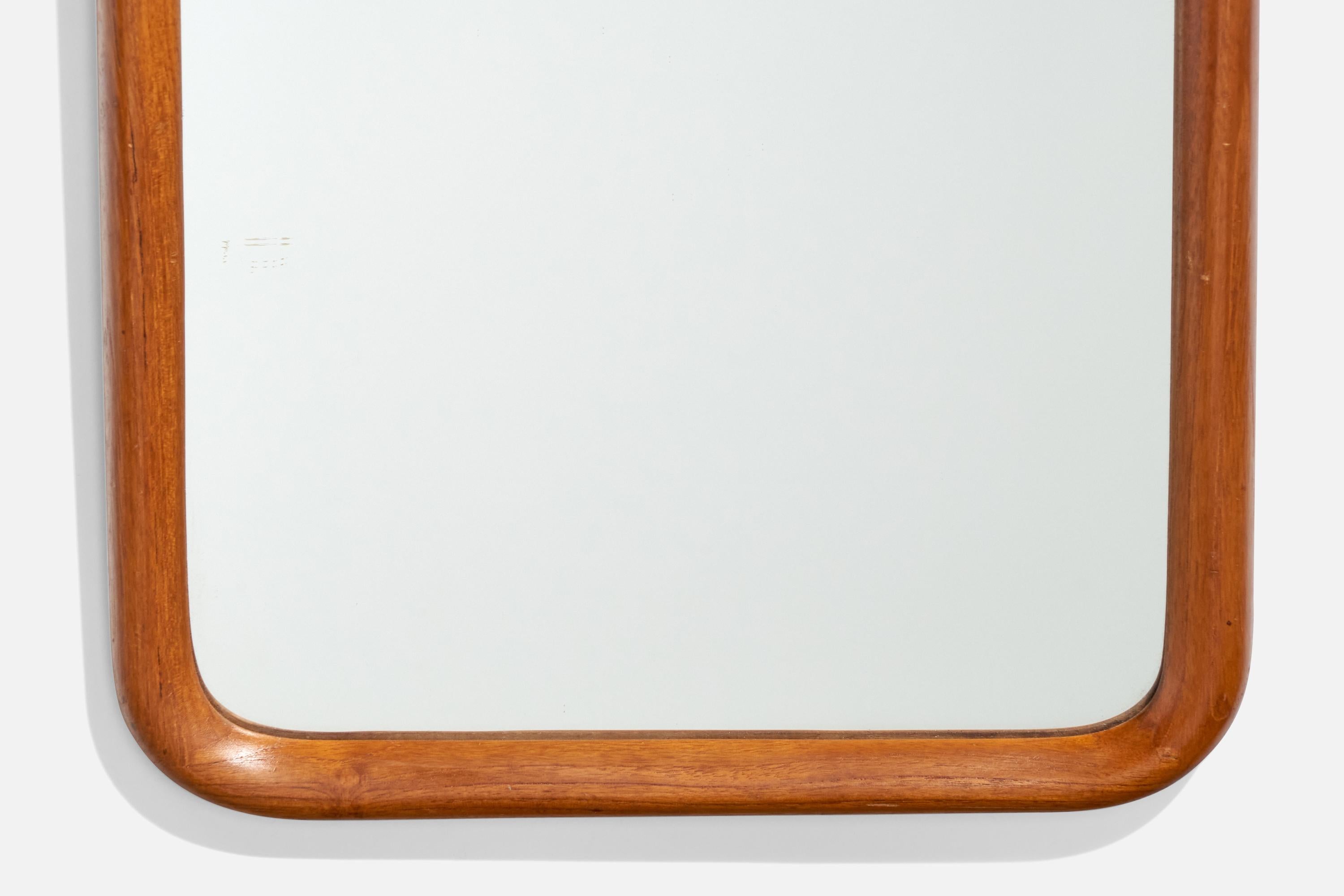 Miroir Designer suédois, miroir mural, Oak, miroir en verre, Suède, années 1950 en vente