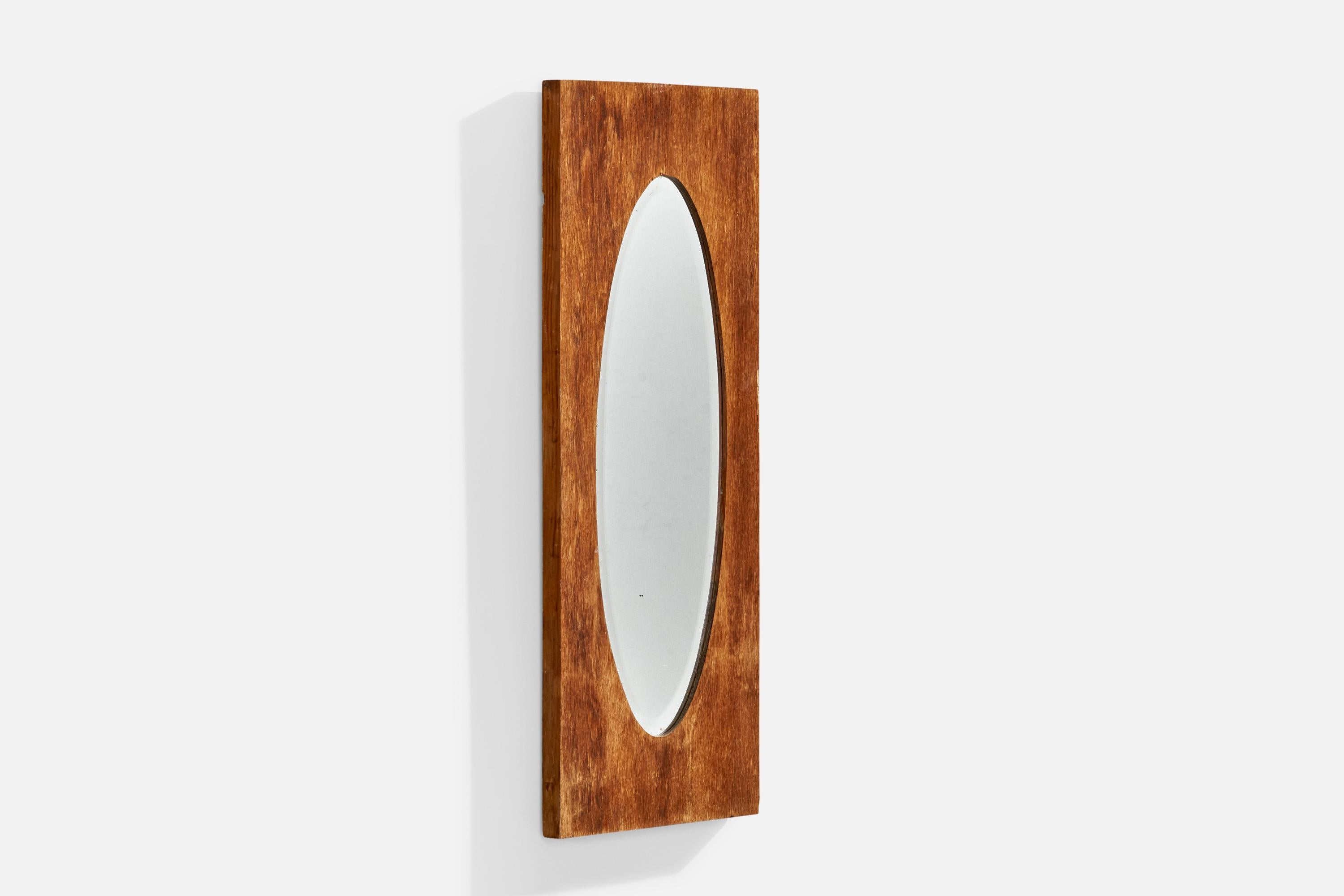 Diseñador sueco, Espejo de pared, Roble, Suecia, Años 1930 Escandinavo moderno en venta