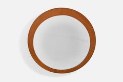 Schwedischer Designer, Wandspiegel, Eiche, Schweden, 1960er Jahre