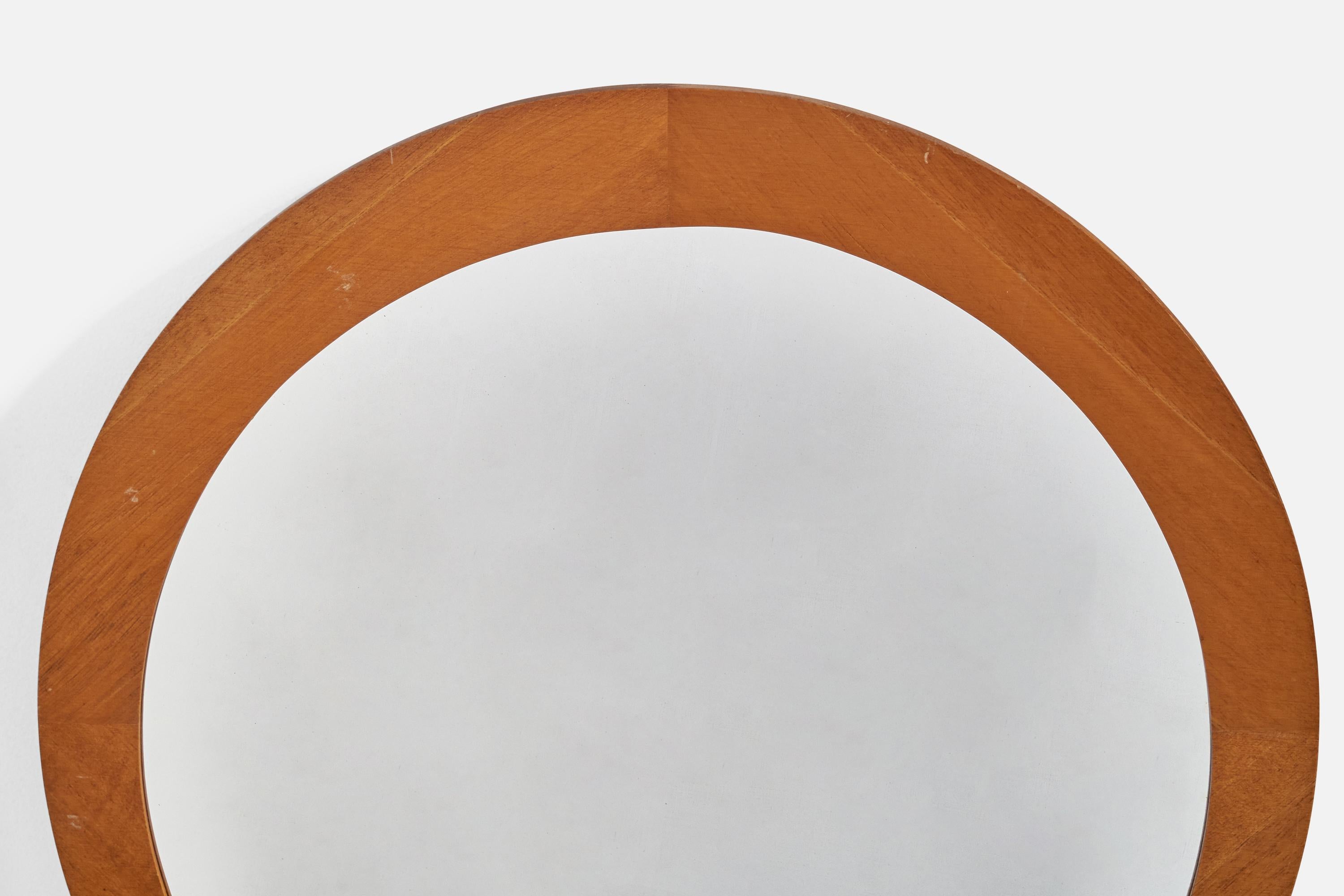 Suédois Designer suédois, miroir mural en chêne, Suède, années 1960 en vente