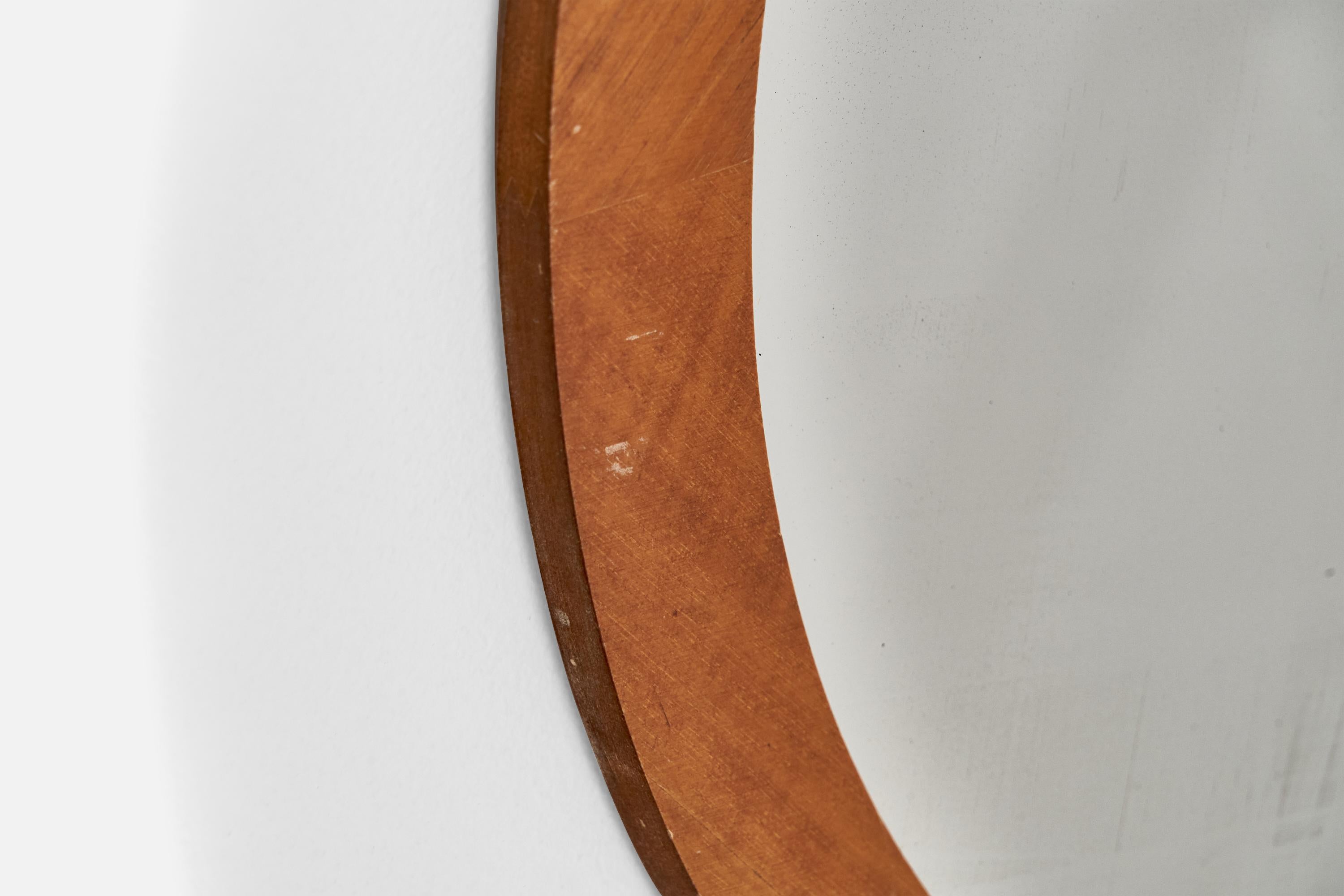 Chêne Designer suédois, miroir mural en chêne, Suède, années 1960 en vente