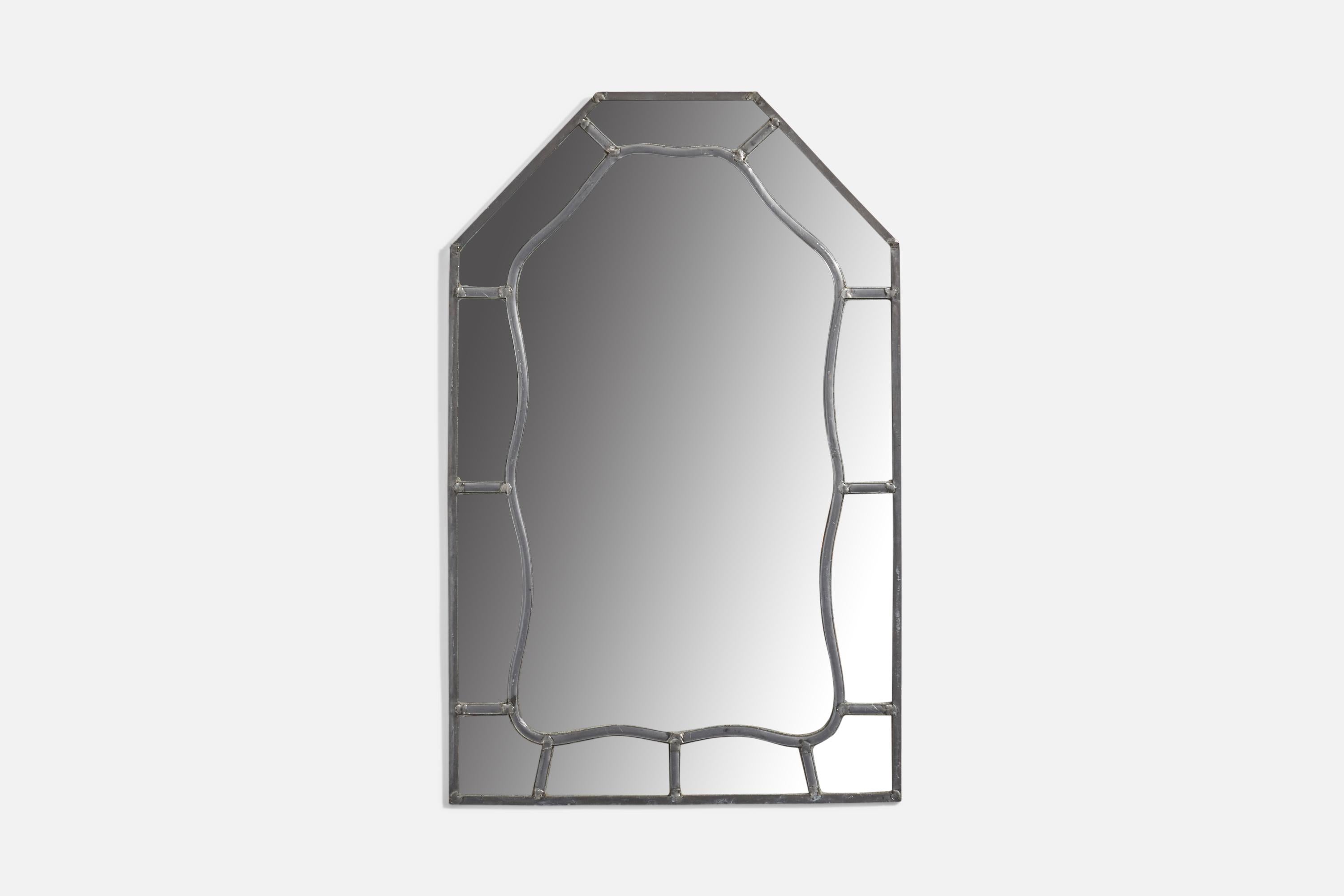 A pewter mirror designed and produced in Sweden, c. 1940s.