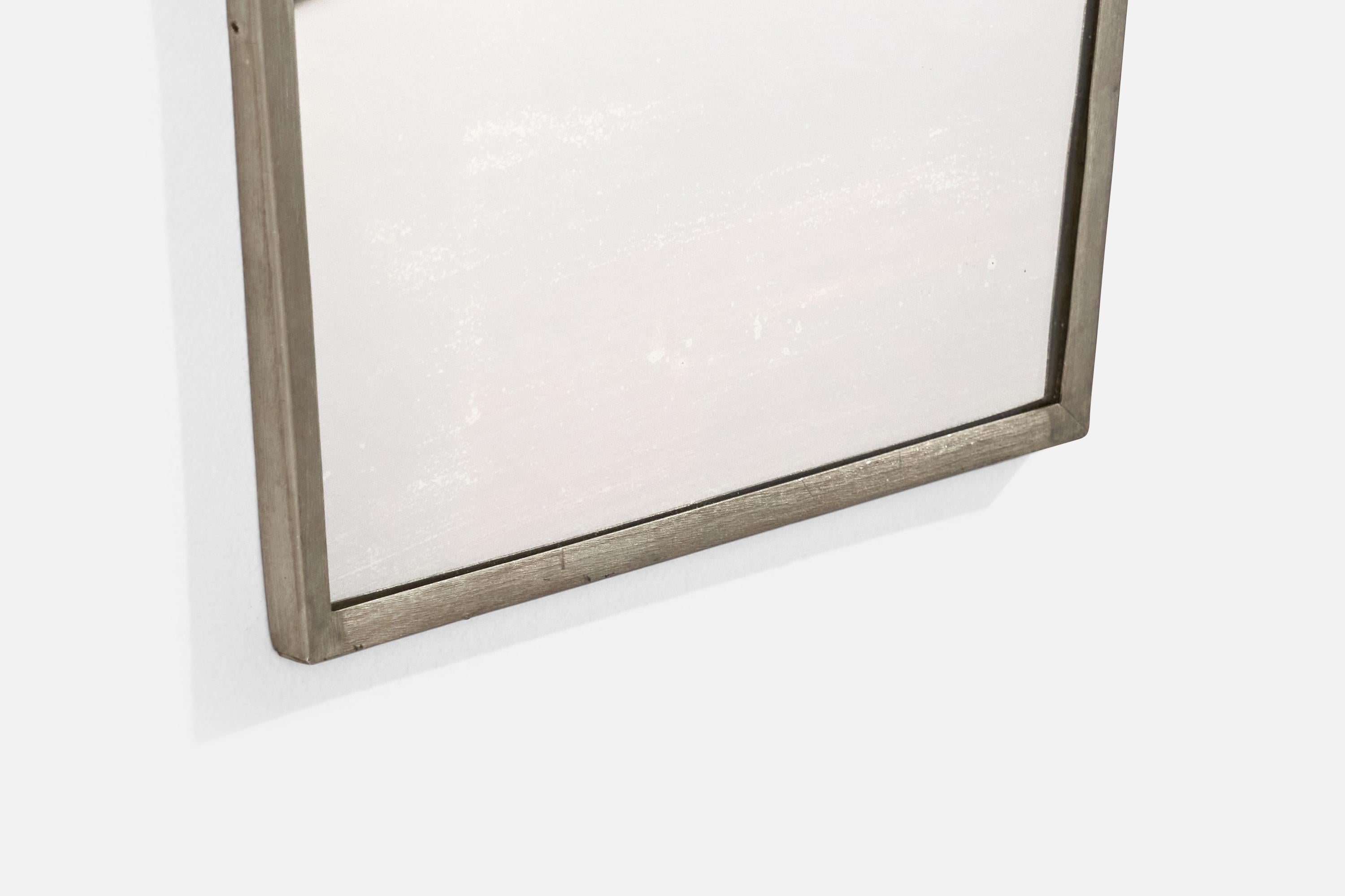 Swedish Designer, Wall Mirror, Pewter, Sweden, 1930s For Sale 2