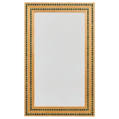 Diseñador sueco, espejo de pared, pino, cerámica, Suecia, años 70
