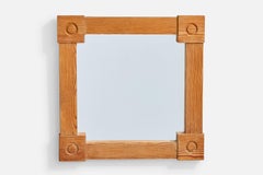 Designer suédois, miroir mural, pin, Suède, 1970