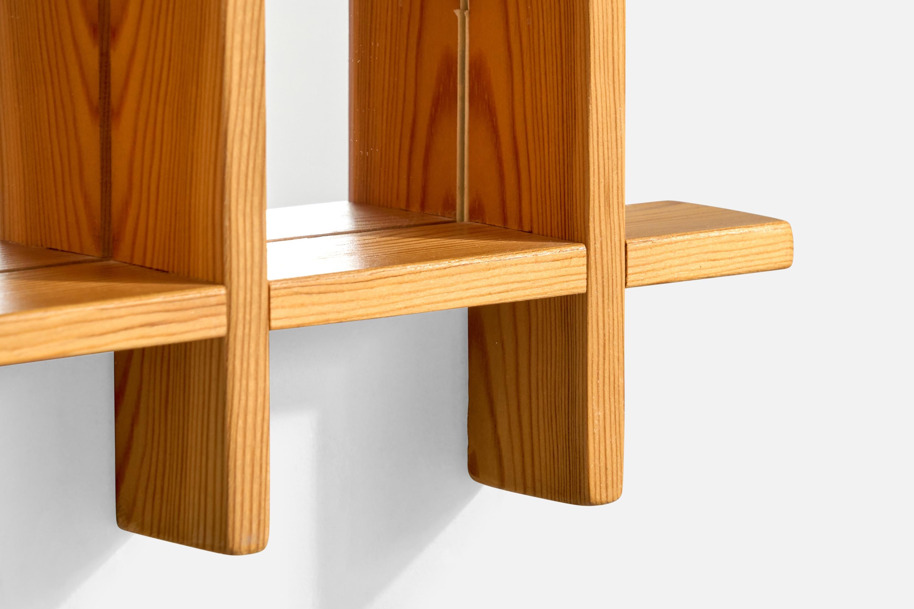 Swedish Designer, Wall Mirror, Pine, Sweden, 1970s For Sale 1