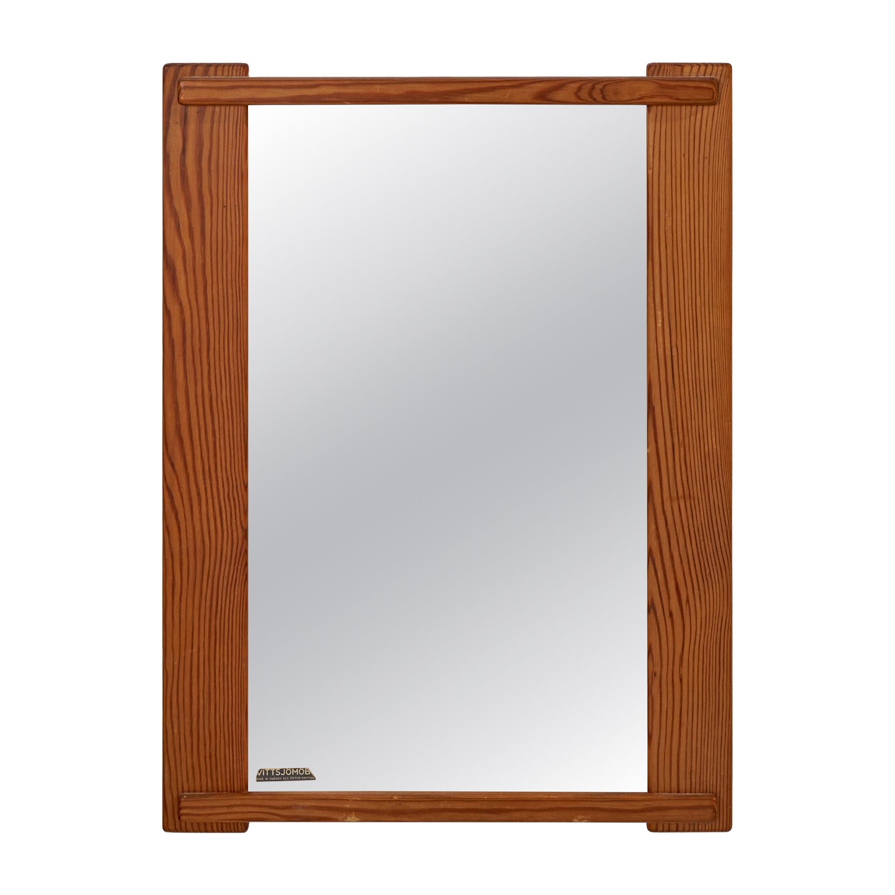 Swedish Designer, Wall Mirror, Pine, Sweden, 1970s