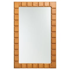 Swedish Designer, Wall Mirror, Pine, Sweden, 1970s