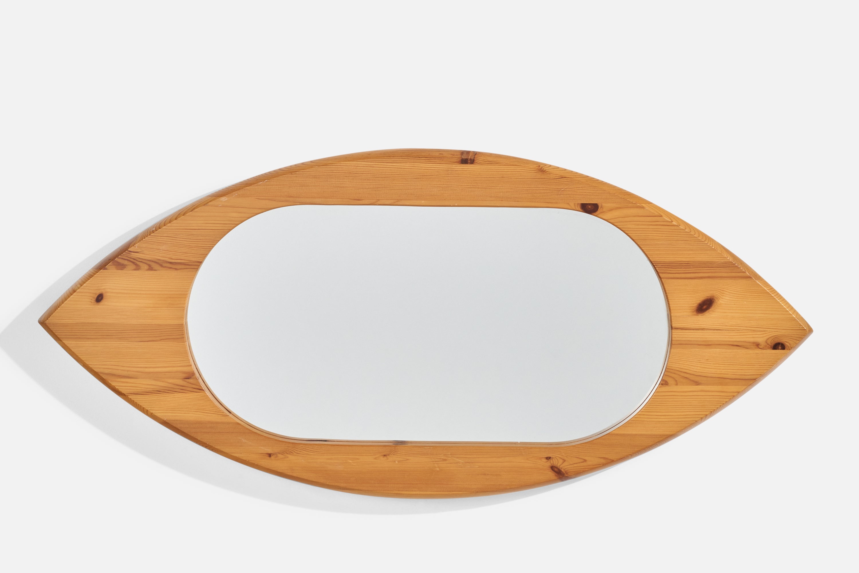 Swedish Designer, Wall Mirror, Pine, Sweden, 1970s