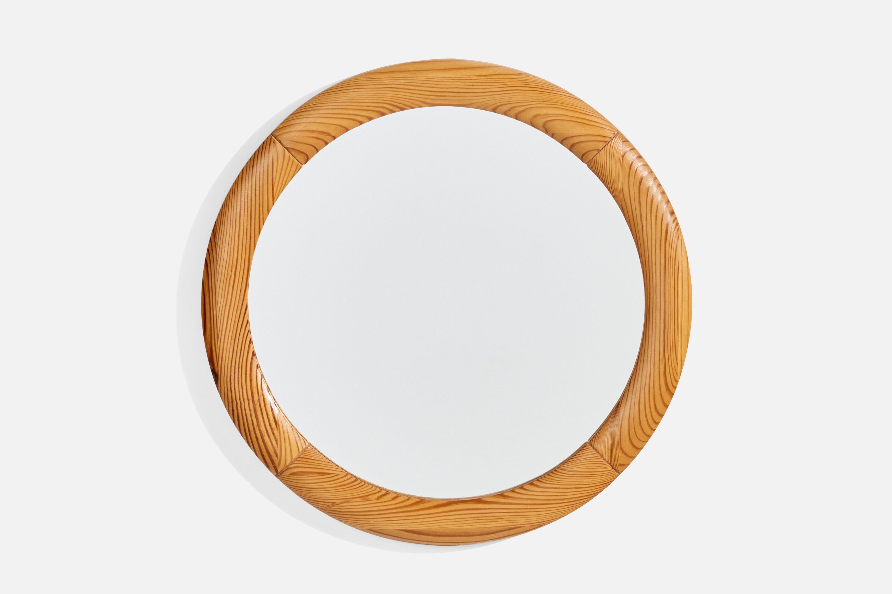 Diseñador sueco, Espejo de pared, Pino, Suecia, Años 70