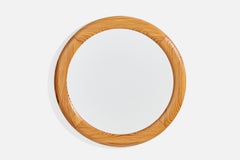 Swedish Designer, Wall Mirror, Pine, Sweden, 1970s