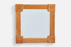 Swedish Designer, Wall Mirror, Pine, Sweden, 1970s