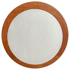 Designer svedese, specchio da parete, teak massiccio, vetro a specchio, Svezia, anni '60