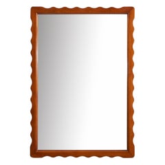 Swedish Designer, Wall Mirror, Solid wood, Mirror Glass, Sweden, 1940s