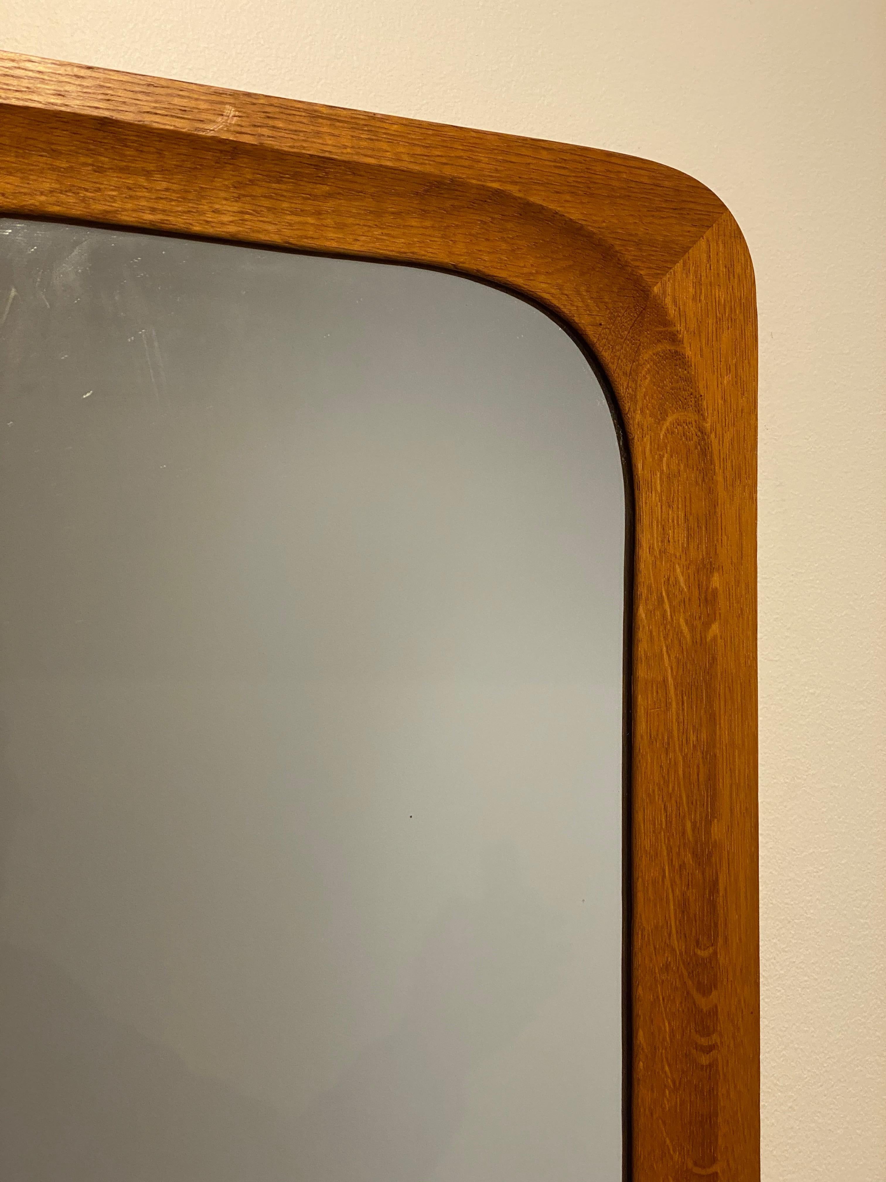 Swedish Designer, Wall Mirror, Stained oak, 1950s, Sweden In Good Condition In High Point, NC