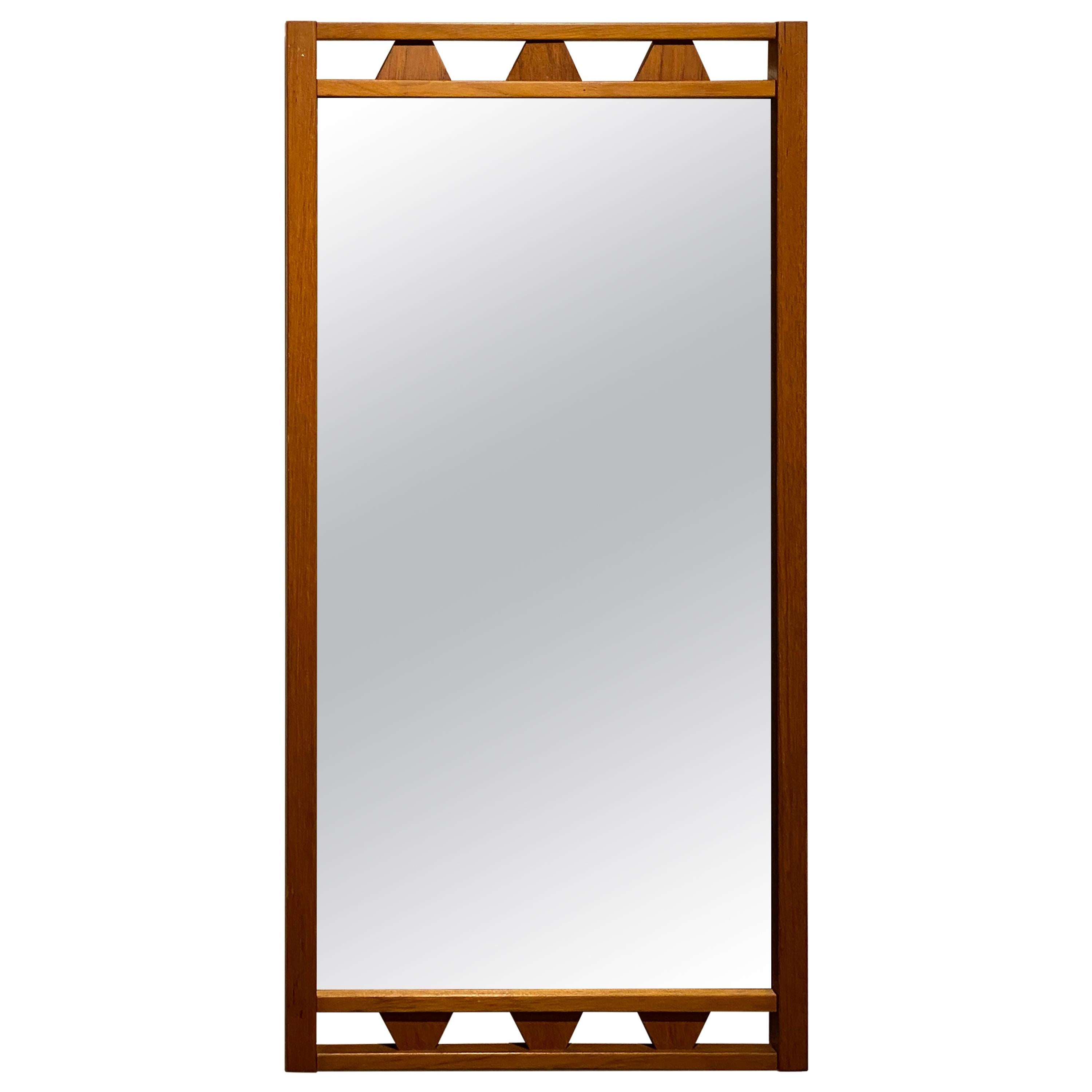 Swedish Designer, Wall Mirror, Stained Oak, 1950s, Sweden