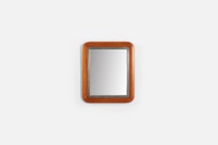 Swedish Designer, Wall Mirror, Stained Oak, Pewter, Sweden, 1940s
