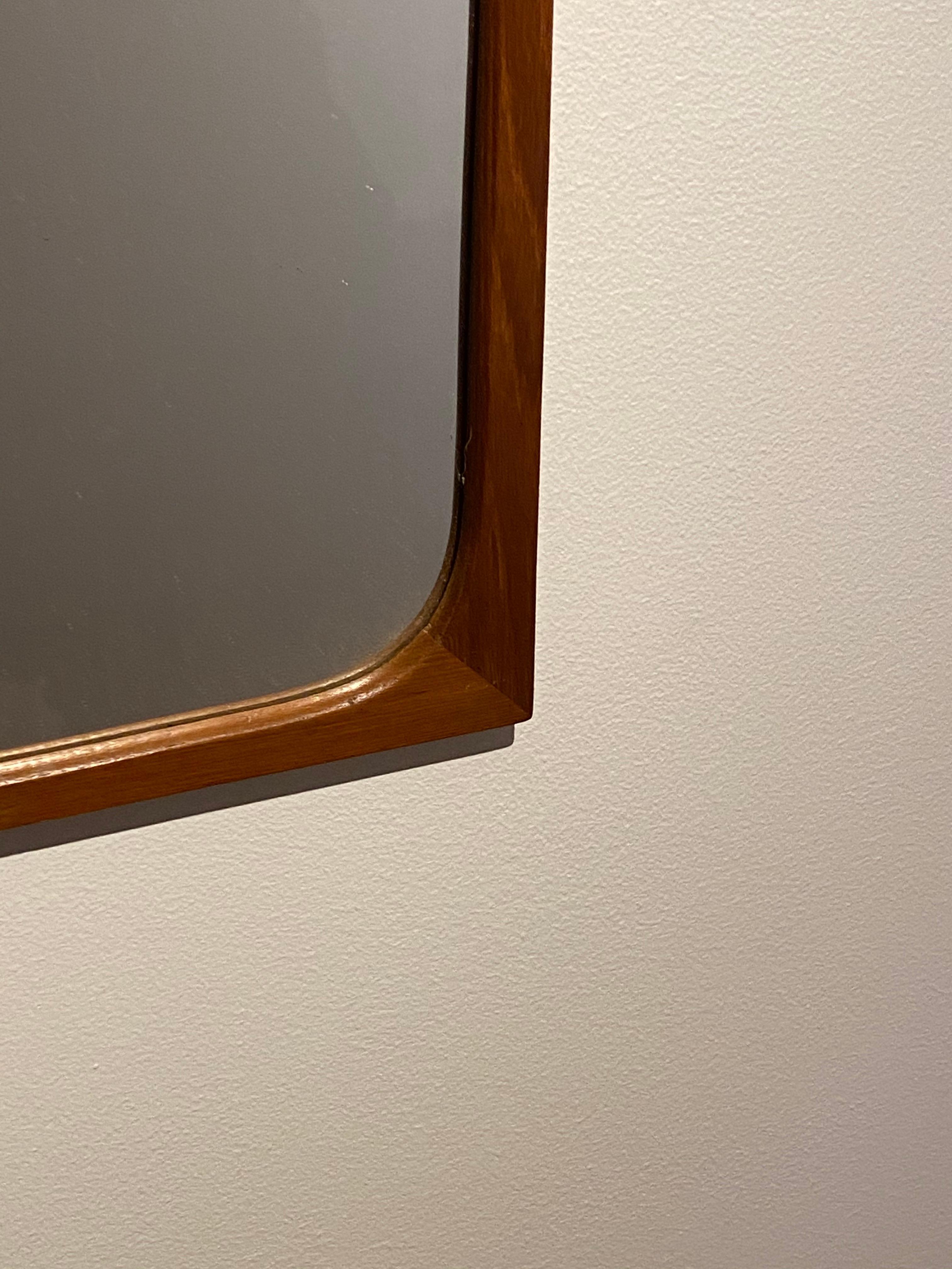 Mid-Century Modern Swedish Designer, Wall Mirror, Teak, Sweden, 1950s